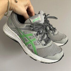 Asics GEL-Contend 5 Gray / Green Runners - 6US, light use!